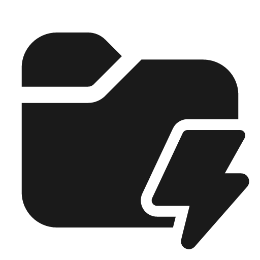 Folder lightning 24 filled icon, filled style, from Fluent UI System Icons