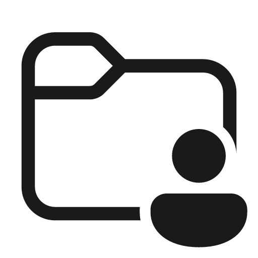 Folder person 48 regular icon, solid style, from Fluent UI System Icons
