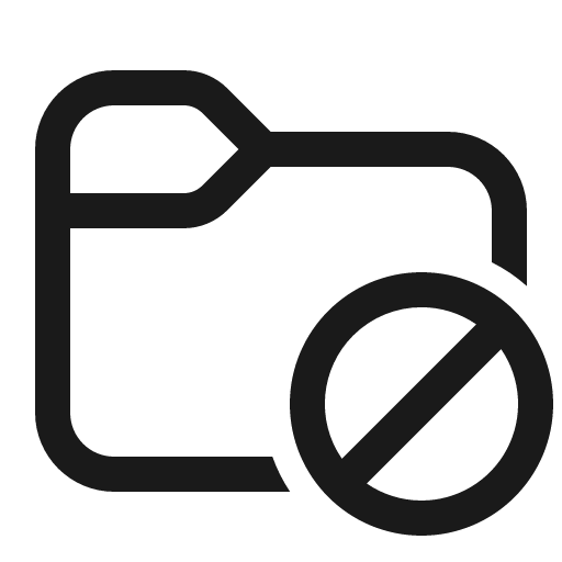Folder prohibited 32 regular icon, solid style, from Fluent UI System Icons
