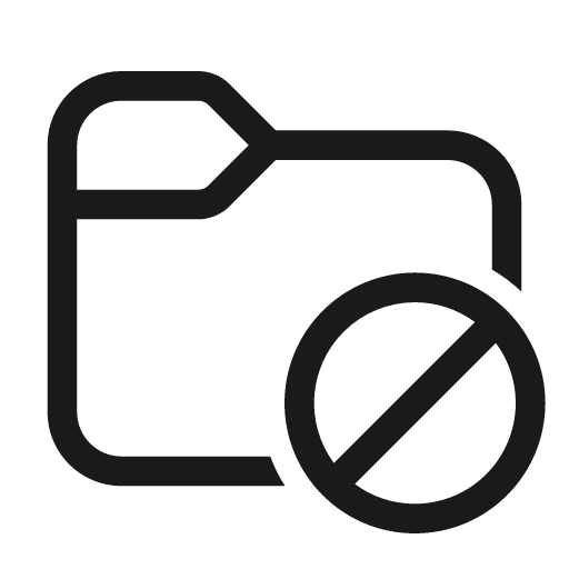 Folder prohibited 48 regular icon, solid style, from Fluent UI System Icons