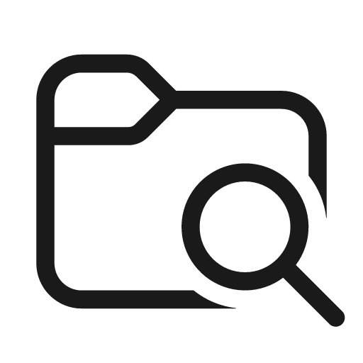 Folder search 20 regular icon, solid style, from Fluent UI System Icons