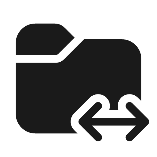 Folder swap 20 filled icon, filled style, from Fluent UI System Icons