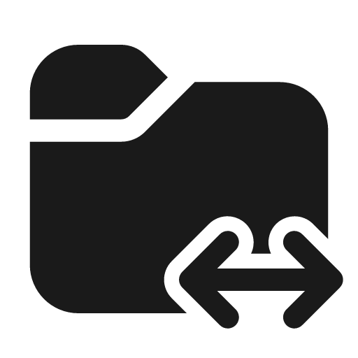 Folder swap 24 filled icon, filled style, from Fluent UI System Icons