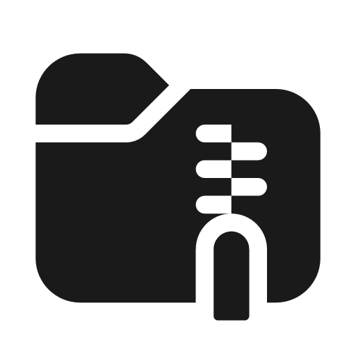 Folder zip 20 filled icon, filled style, from Fluent UI System Icons