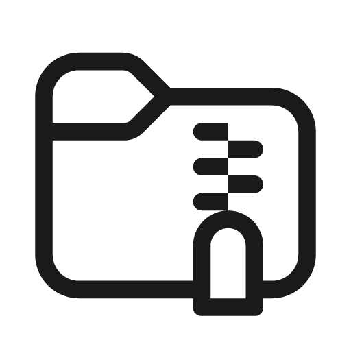 Folder zip 20 regular icon, solid style, from Fluent UI System Icons
