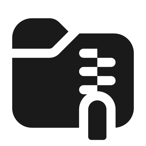 Folder zip 24 filled icon, filled style, from Fluent UI System Icons