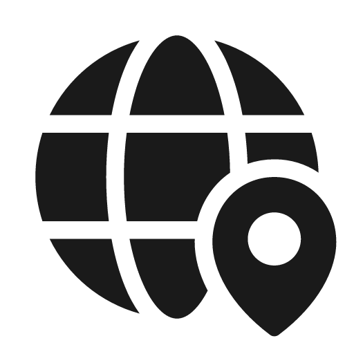 Globe location 20 filled icon, filled style, from Fluent UI System Icons