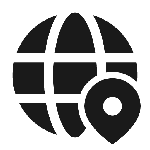 Globe location 24 filled icon, filled style, from Fluent UI System Icons