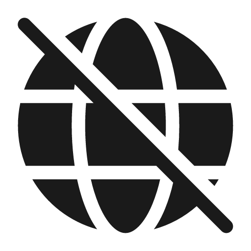 Globe off 28 filled icon, filled style, from Fluent UI System Icons