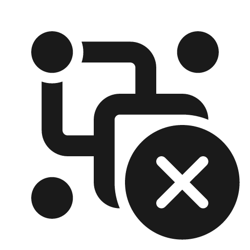 Group dismiss 24 filled icon, filled style, from Fluent UI System Icons
