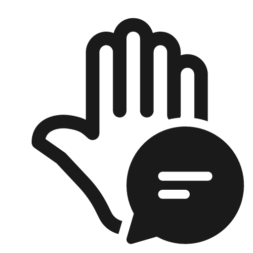 Hand left chat 28 regular icon, solid style, from Fluent UI System Icons