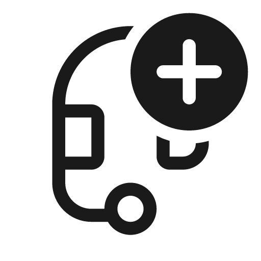 Headset add 20 regular icon, solid style, from Fluent UI System Icons