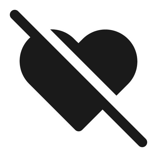 Heart off 16 filled icon, filled style, from Fluent UI System Icons