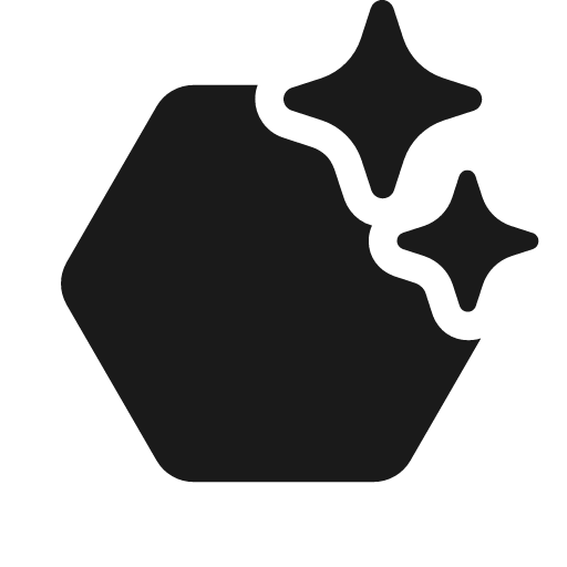 Hexagon sparkle 20 filled icon, filled style, from Fluent UI System Icons