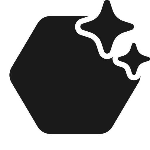Hexagon sparkle 28 filled icon, filled style, from Fluent UI System Icons
