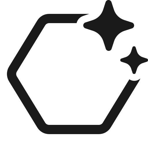 Hexagon sparkle 32 regular icon, solid style, from Fluent UI System Icons