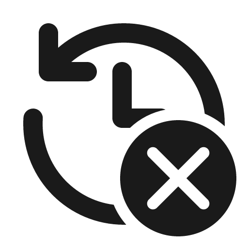 History dismiss 32 filled icon, filled style, from Fluent UI System Icons
