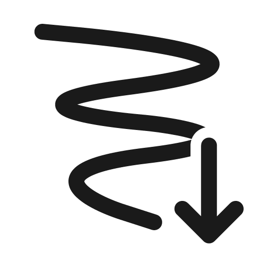 Ink stroke arrow down 24 regular icon, solid style, from Fluent UI System Icons