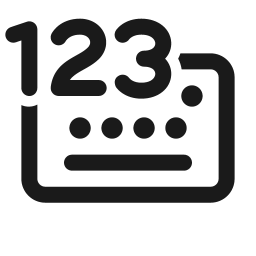 Keyboard 123 24 regular icon, solid style, from Fluent UI System Icons