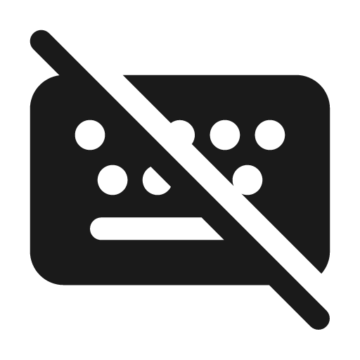 Keyboard off 24 filled icon, filled style, from Fluent UI System Icons