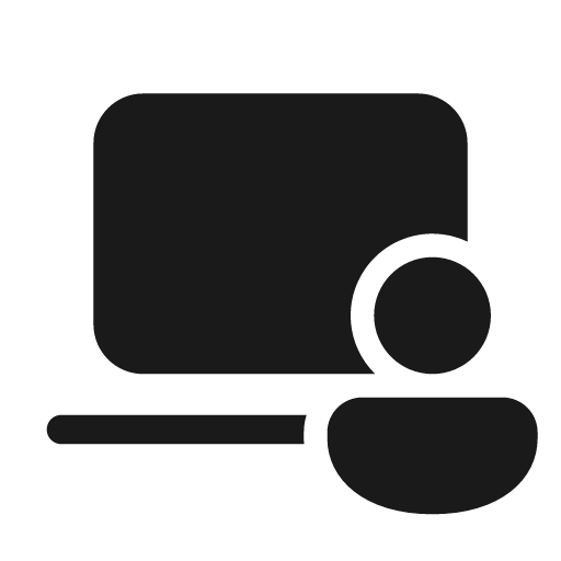 Laptop person 48 filled icon, filled style, from Fluent UI System Icons