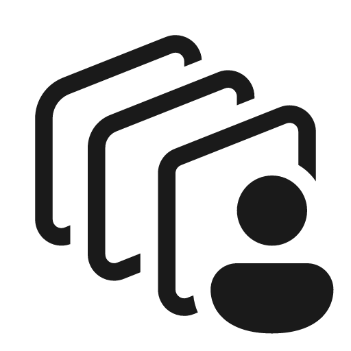 Layer diagonal person 20 regular icon, solid style, from Fluent UI System Icons