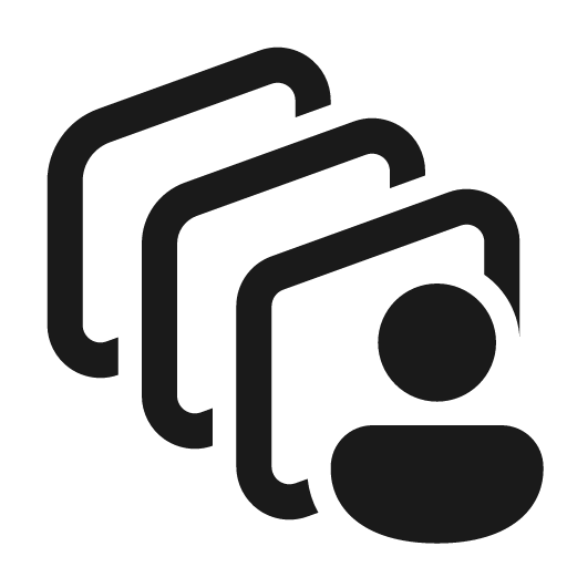 Layer diagonal person 24 regular icon, solid style, from Fluent UI System Icons