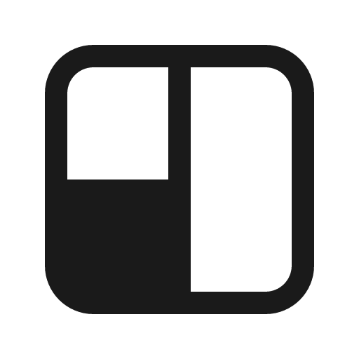Layout column two split left focus bottom left 24 filled icon, filled style, from Fluent UI System Icons