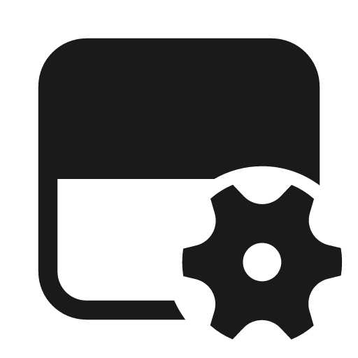 Layout row two focus top settings 28 filled icon, filled style, from Fluent UI System Icons