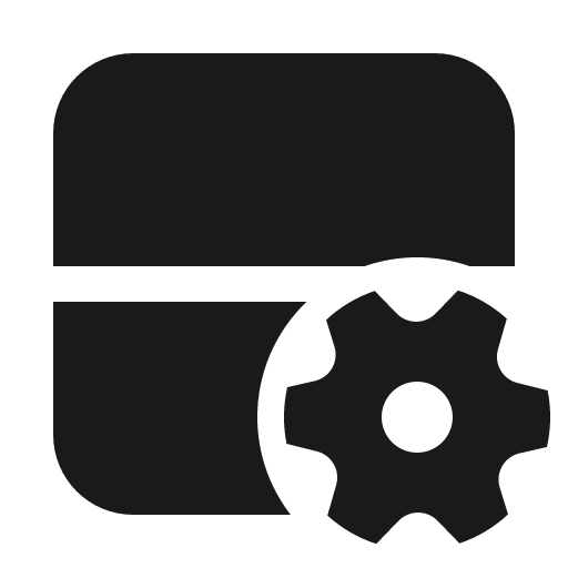 Layout row two settings 32 filled icon, filled style, from Fluent UI System Icons