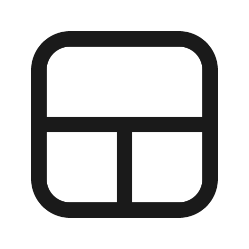 Layout row two split bottom 16 regular icon, solid style, from Fluent UI System Icons