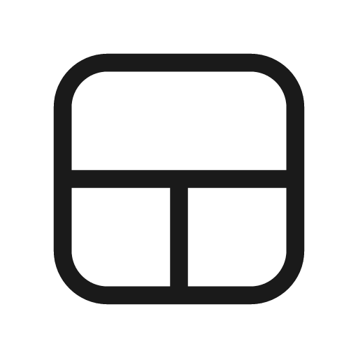 Layout row two split bottom 20 regular icon, solid style, from Fluent UI System Icons
