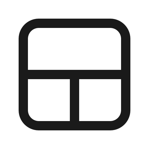 Layout row two split bottom 24 regular icon, solid style, from Fluent UI System Icons