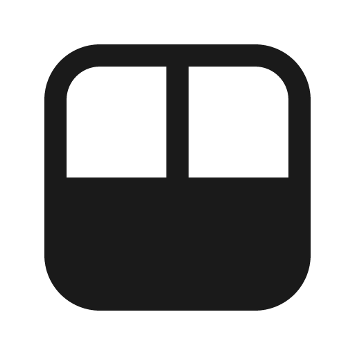 Layout row two split top focus bottom 16 filled icon, filled style, from Fluent UI System Icons