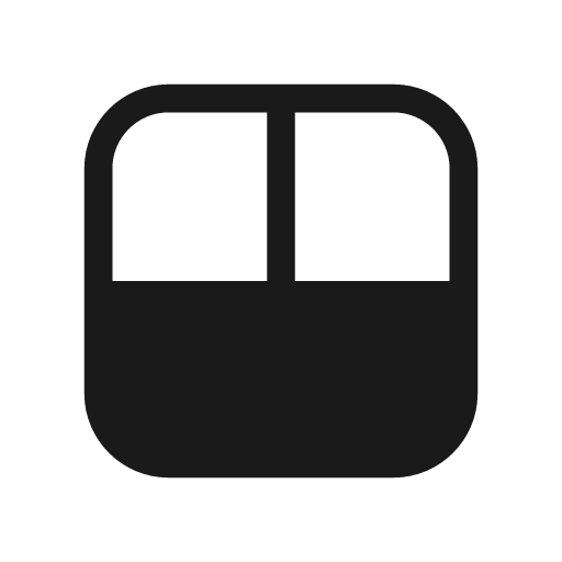 Layout row two split top focus bottom 20 filled icon, filled style, from Fluent UI System Icons