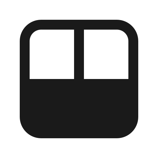Layout row two split top focus bottom 24 filled icon, filled style, from Fluent UI System Icons