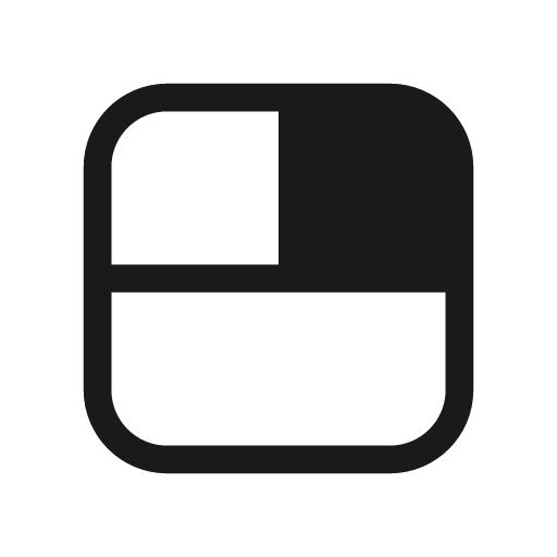 Layout row two split top focus top right 20 filled icon, filled style, from Fluent UI System Icons