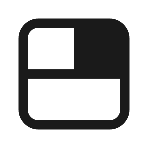 Layout row two split top focus top right 24 filled icon, filled style, from Fluent UI System Icons