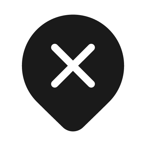 Location dismiss 20 filled icon, filled style, from Fluent UI System Icons