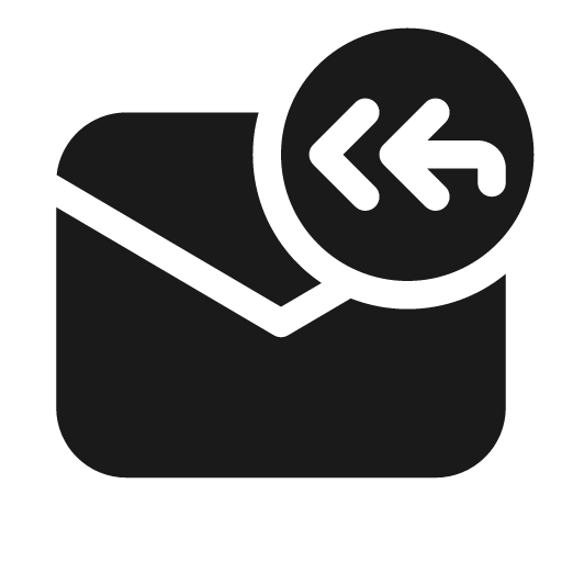 Mail arrow double back 20 filled icon, filled style, from Fluent UI System Icons