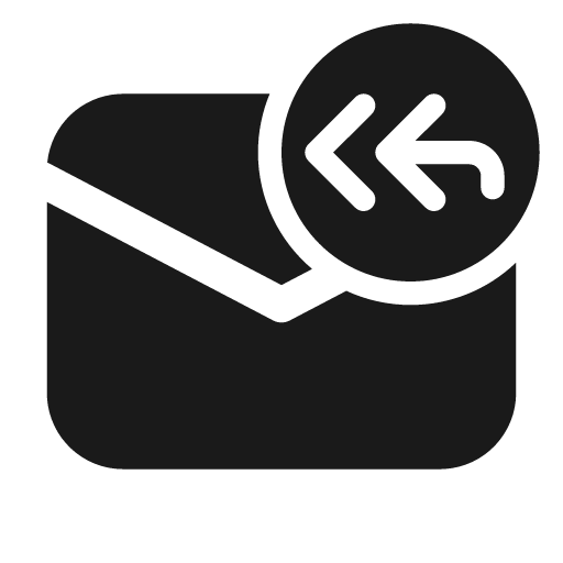 Mail arrow double back 24 filled icon, filled style, from Fluent UI System Icons