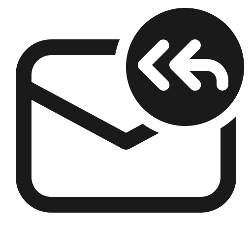 Mail arrow double back 32 regular icon, solid style, from Fluent UI System Icons