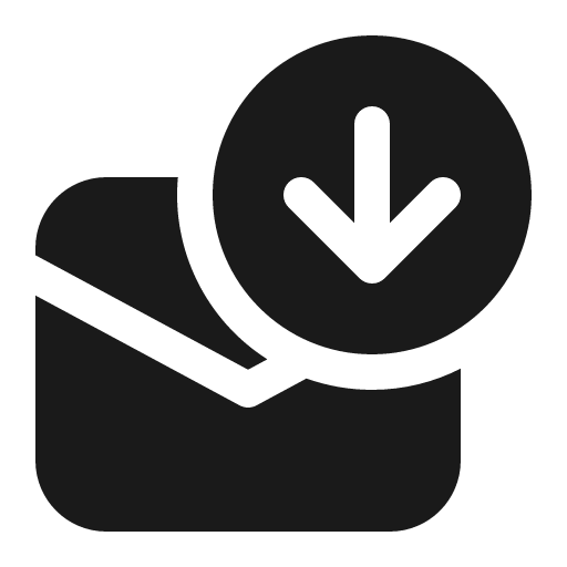 Mail arrow down 16 filled icon, filled style, from Fluent UI System Icons