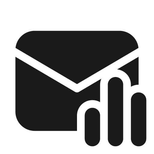 Mail data bar 20 filled icon, filled style, from Fluent UI System Icons