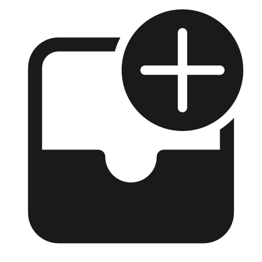 Mail inbox add 28 filled icon, filled style, from Fluent UI System Icons