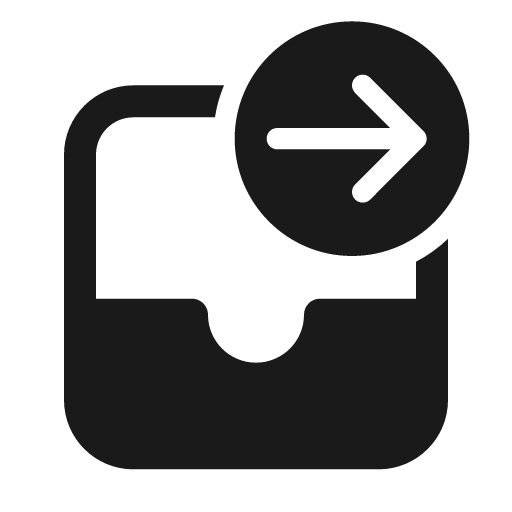 Mail inbox arrow right 24 filled icon, filled style, from Fluent UI System Icons