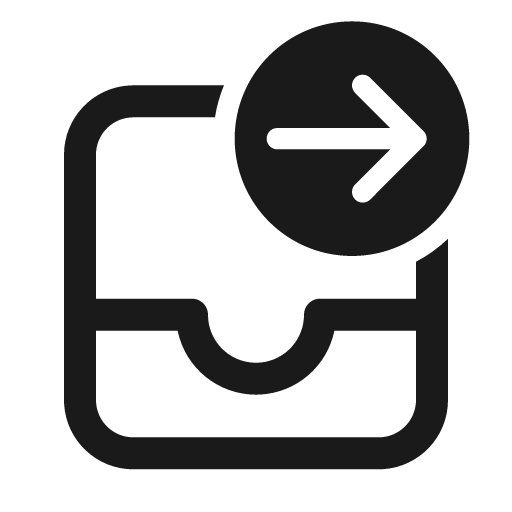 Mail inbox arrow right 24 regular icon, solid style, from Fluent UI System Icons