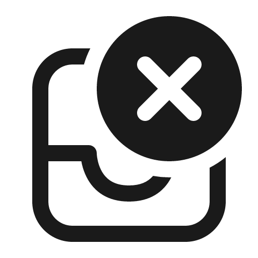 Mail inbox dismiss 16 regular icon, solid style, from Fluent UI System Icons