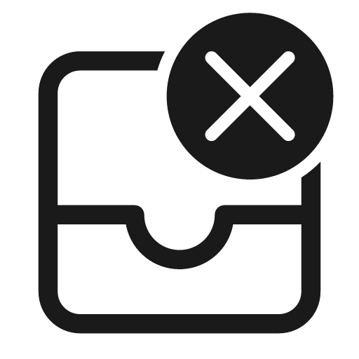 Mail inbox dismiss 28 regular icon, solid style, from Fluent UI System Icons