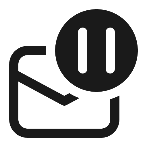 Mail pause 16 regular icon, solid style, from Fluent UI System Icons